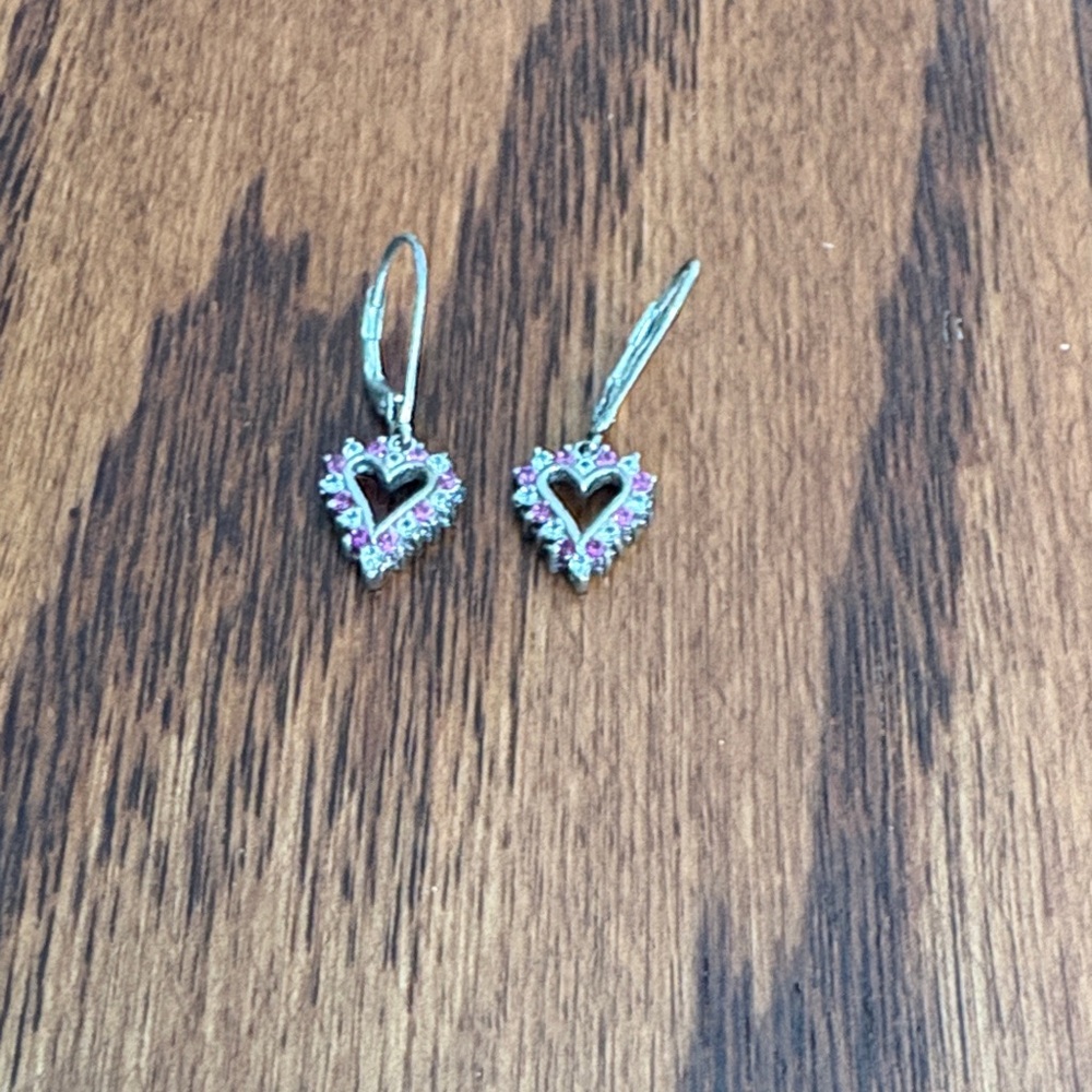 Pink Heart Drop Earrings - Women Jewelry